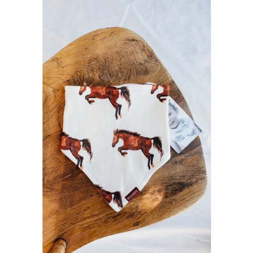 Natural Horse Organic Cotton Kerchief Bib | Farm Girl: Rural Boutique + General Store