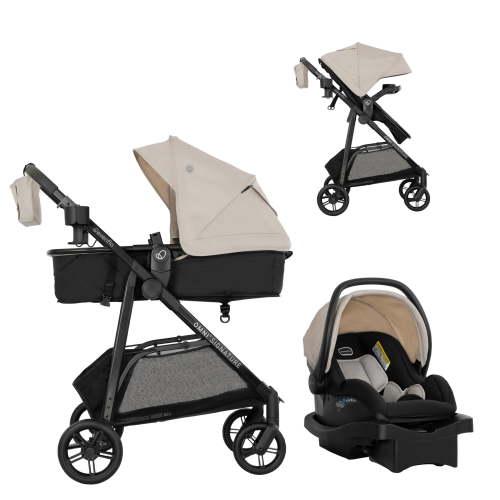 Evenflo Omni Signature Travel System with LiteMax Sport Preemie and Infant Car Seat (Costal Coffee)