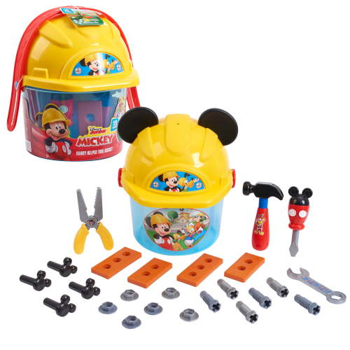 Free Shipping! Mickey Mouse Kids Toy Tool Set with 25 Pieces, Handy Helper Bucket, Construction Play