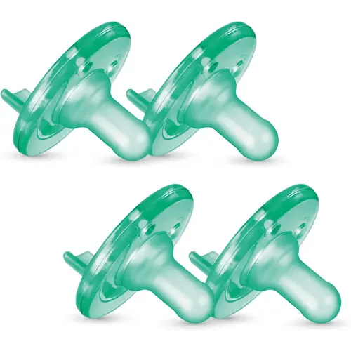 Philips AVENT Soothie Pacifier, 0-3 Months, Green, 4 Pack, SCF190/41
