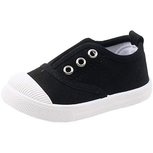 DADAWEN Boy's Girl's Canvas Light Weight Slip-On Sneakers Running Shoe