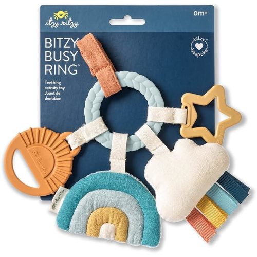 ITZY RITZY Bitzy Busy Ring Teething Activity Toy, Cloud