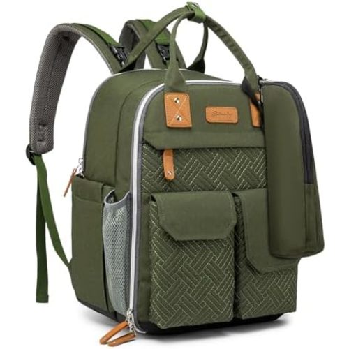 Diaper Bag Backpack 25L Capacity with Changing Pad for Boys and Girls Essential Baby Stuff for Mom (Green)