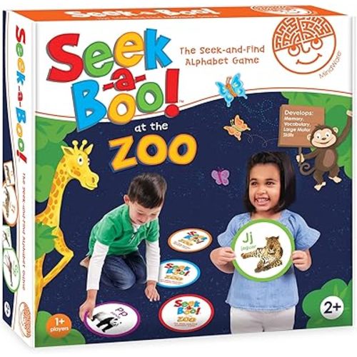 MindWare Seek-a-Boo! at The Zoo The Seek-and-Find Alphabet Matching Game - Fun Toddler Games Ages 2-4 - Improves Memory, Vocabulary and Letter Recognition