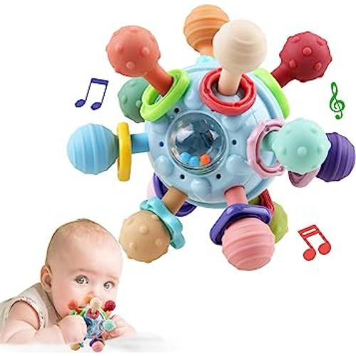 Baby Sensory Teething Toys - Baby Teether & Rattle - Gifts for Infant Newborn Boys Girls 0 3 6 9 12 18 Months - Toddler Montessori Educational Learning Toys
