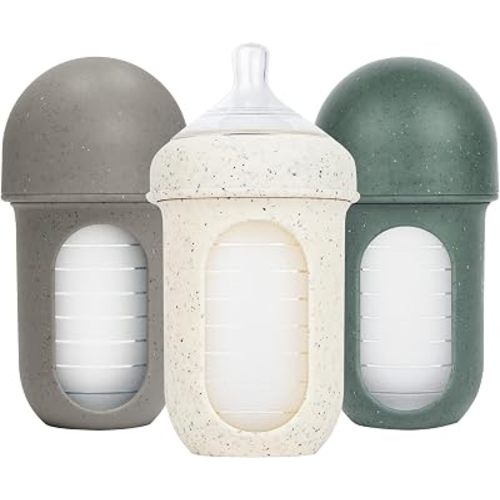 Boon Nursh Silicone Baby Bottles - Speckle Green - 8 Oz - 3 Count