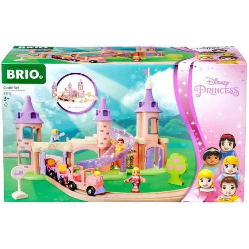 BRIO World Disney Princess Castle Set FSC-Certified Wood Train Set Classic Disney Princess Figurines, Castle, Tracks & More - Kids Ages 3 & Up