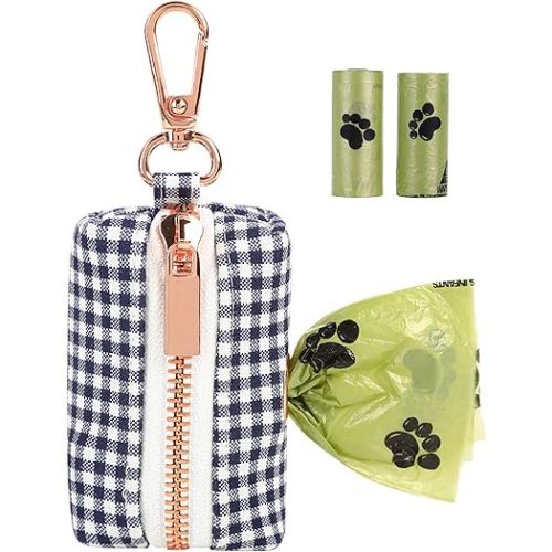 ARING PET Dog Waste Bag Dispenser, Cotton Doggy Poop Bags Holders Attach to Any Leashes, Portable Washable flamingo Pet Waste Pouch Dispenser with Metal Zipper