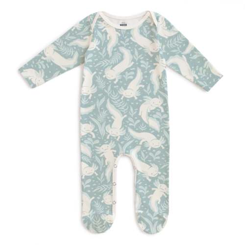 Footed Romper - Axolotls Surf Blue