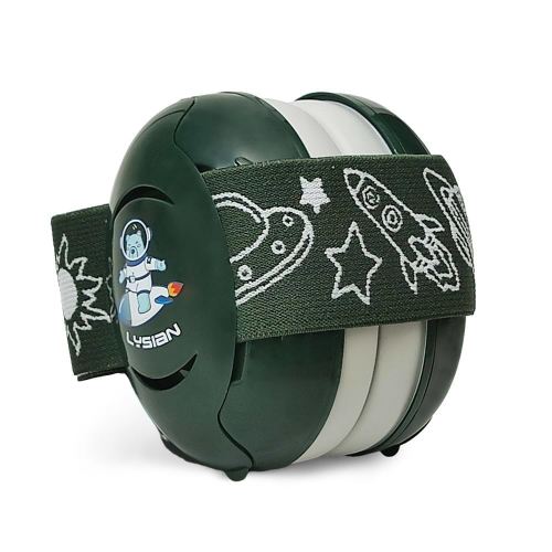 LYSIAN Baby Noise Reduction Earmuffs – Noise Cancelling Headphones for Infants and Kids, Perfect for Travel, Airplanes, Concerts, Fireworks. 25dB Sound Block, Dark Green
