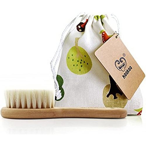 Haakaa Wooden Baby Hairbrush with Natural Goat Wool Bristles 1 pk