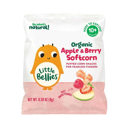Little Bellies Organic Apple & Berry Softcorn, Infant Food, 10+ Months, 0.28 oz Bag