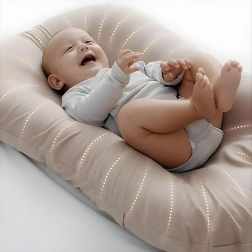 Infant Head Support Cushion with Breathable Cotton Blend – Portable Positioner for Newborns & Babies | Thomler