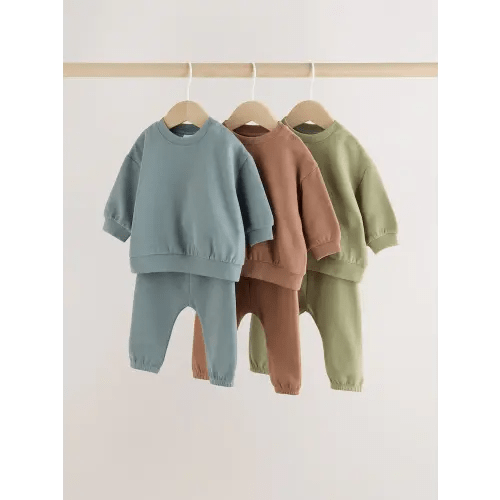 Brown/Blue/Green Sweater and Leggings Baby Set 6 Piece (3-6mths)