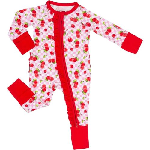 LollyBanks Baby Pajamas, Long Sleeve Baby Romper with 2-Way Zipper, 95% Viscose from Bamboo and 5% Spandex, Infant Sleepers
