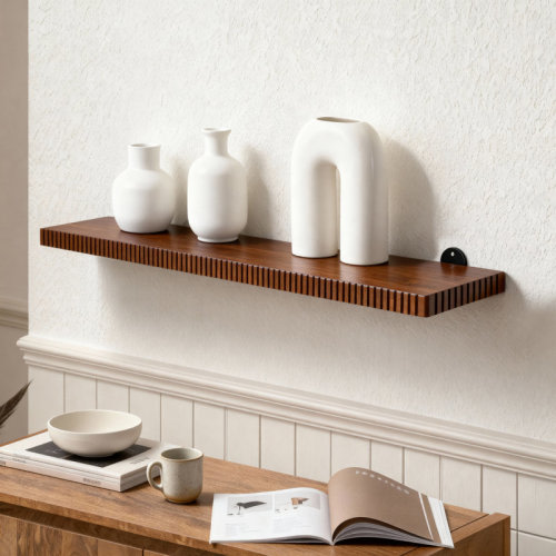 Latitude Run® Urbana Solid Wood Wall Mounted Shelves | Wayfair
