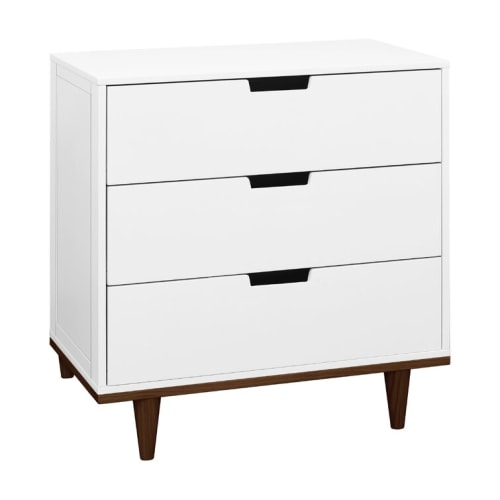 BABYMOD Marley 3-Drawer Dresser - Walnut/White