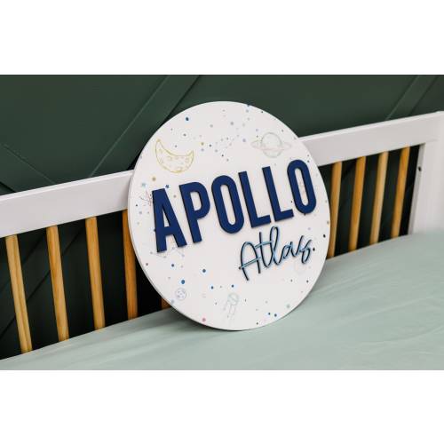 Outer Space Name Sign | Personalized | Baby Name Sign | Wood Sign | Nursery | Name Sign for Nursery Wood Name Sign, Space Pattern Nursery