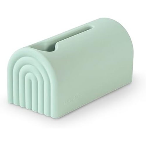 mushie Bath Spout Cover | Soft Silicone Bathtub Faucet Safety Guard for Kids | Universal Fit (Cambridge Blue)