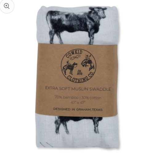 Gray Angus Bamboo Muslin Swaddle – Cowkid Clothing Company