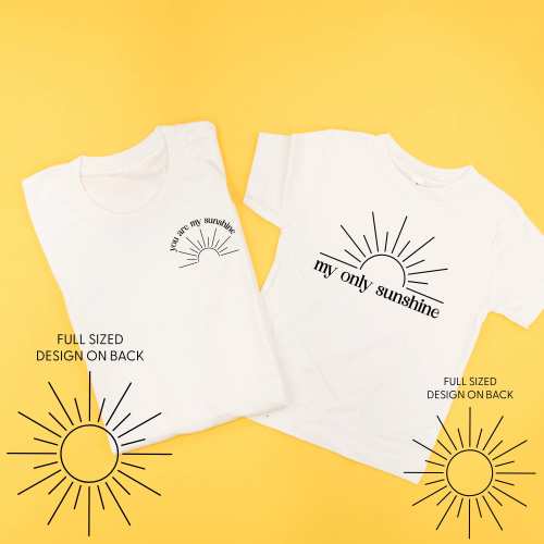 You are My Sunshine / My Only Sunshine with Full Sun on Back - Set of 2 Shirts