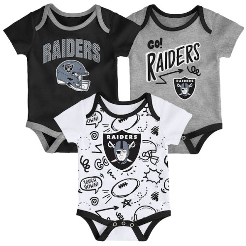 Infant Las Vegas Raiders Outerstuff All Day Play Three-Piece Bodysuit Set