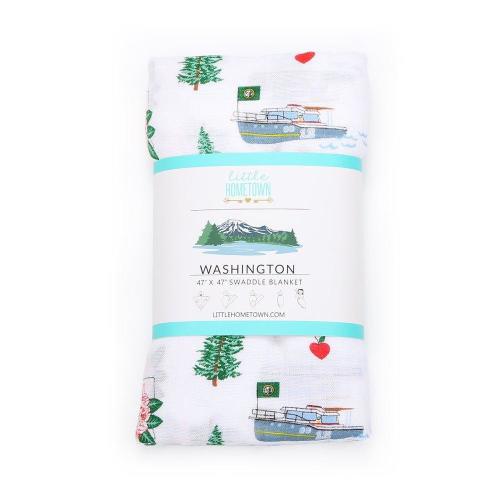 Washington (State) Baby Muslin Swaddle Receiving Blanket Breathable and Lightweight