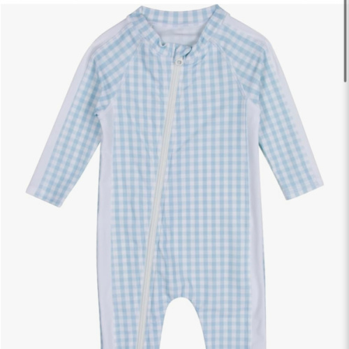 SwimZip UPF50+ Boys Swim Shirt, Long Sleeve One Piece Kids Sunsuit