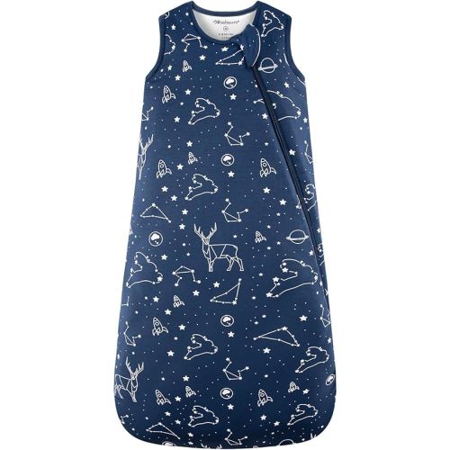 Mosebears Unisex Rayon Made from Bamboo Sleep Sack with 2-Way Zipper,2.5 Tog Baby Winter Sleep Sack(Navy Blue,18-36 Months)