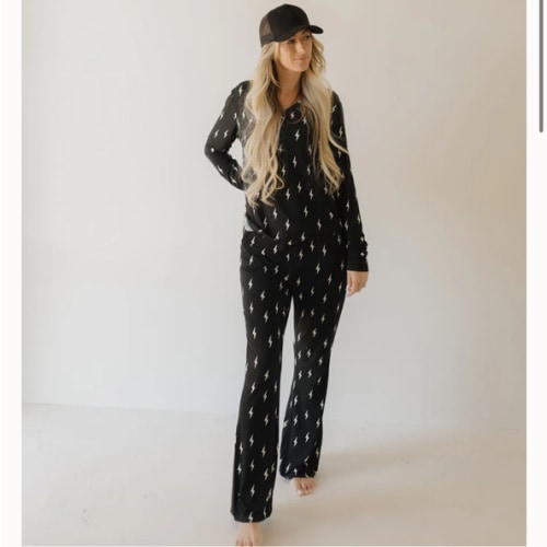 Midnight Lightning Bolt | Women's Bamboo Pajama – Milk & Baby