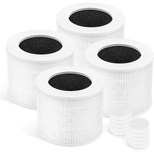Core Mini Replacement Filter Compatible with LEVOIT Core Mini Air Purifier, 3-in-1 Upgraded Filtration Core Mini-P Replacement Filter with Activated Carbon, Compared to Part # Core Mini-RF, 4 Pack