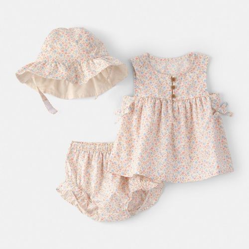 Baby Carter's 3-pc. Floral Hat, Top & Short Set
