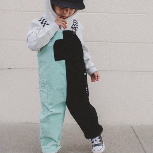 Colorblock Mint Overalls