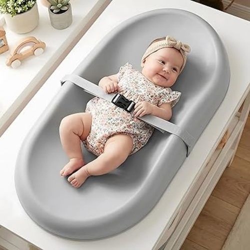 Mallify Wipe-Clean Changing Pad, Waterproof & Wipeable, Soft & Non-Slip Diaper Adjustable Safety Belt, Changing Pad for Dresser, Changing Table