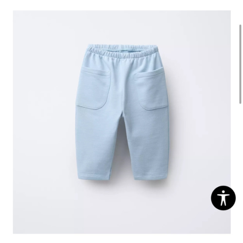 LABEL DETAIL BAGGY PLUSH PANTS - Light blue | ZARA United States