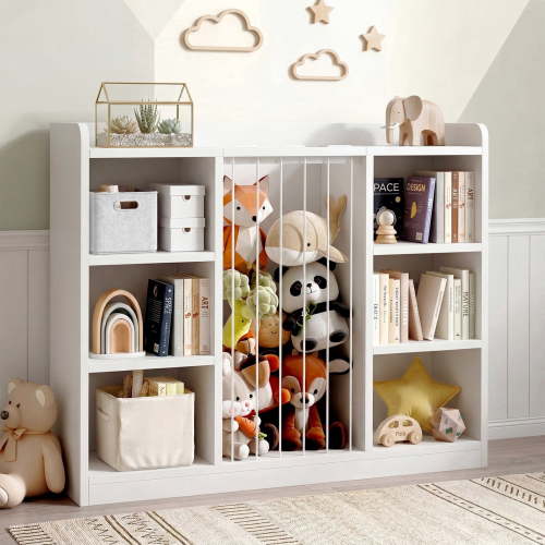 Rogalis Kid Book Shelf with 8 Storage Cubbies, Toy & Book Organizer