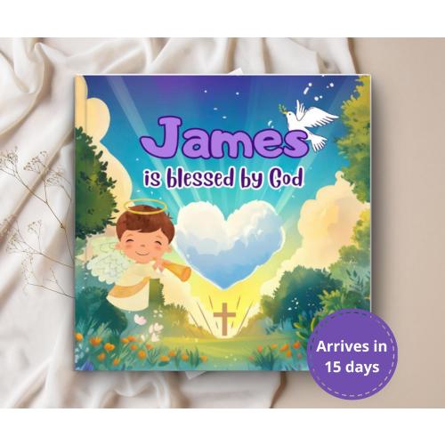 Custom Christening Gift, Personalized Catholic Baby gift, Baptism Children's Blessings Book, Christian Newborn Keepsake Boy, God loves you