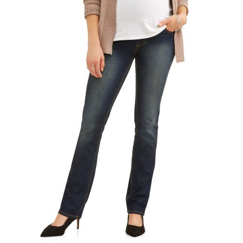 Oh! Mamma Maternity Women's Straight Leg Jeans with Full Panel (Women's & Women's Plus)