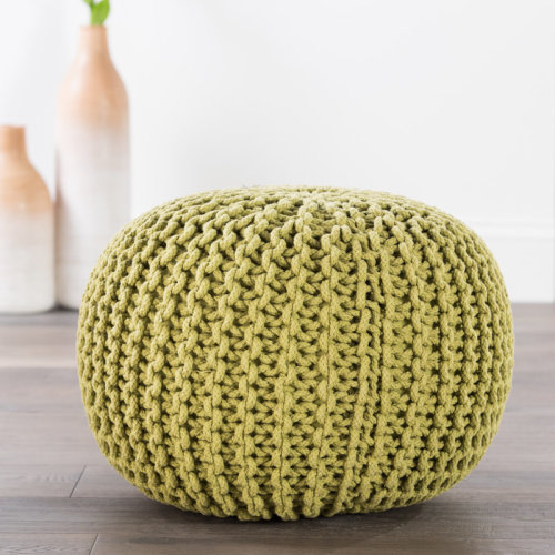 Highland Dunes Anely 20" Wide Round Pouf Ottoman & Reviews | Wayfair