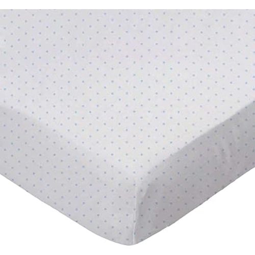 SheetWorld Fitted Cradle Sheet 18 x 36, 100% Cotton Jersey - Blue Pindot, Made in USA