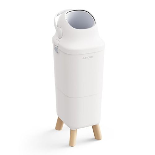 Momcozy Diaper Pail with Patented Triple-Seal Odor Control, Wide Opening, Ergonomic Height, Large Capacity with Viewing Window, Childproof Lock, Fits Standard Trash Bags