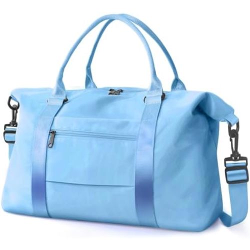 Travel Duffle, Waterproof Weekender Carry On Tote for Women, Travel Essentials Sport Gym for Men, Hospital Bag for Labor and Delivery, Overnight Luggage With Trolley Sleeve