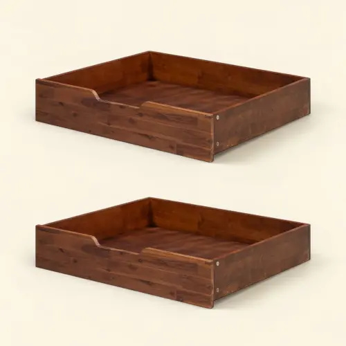 Rebrilliant NTC Solid Wood Under Bed Storage with Wheels, 2-Pack Under Bed Organizer Drawer, Space Saving Bedroom Storage Box, 100 lbs Capacity & Reviews | Wayfair