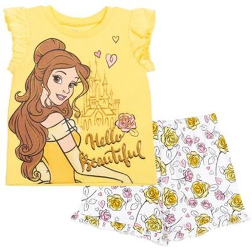 Disney Floral Peplum T-Shirt French Terry Shorts Outfit Set Infant