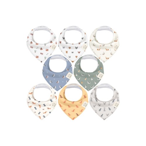 8-Pack Organic Bandana Bibs