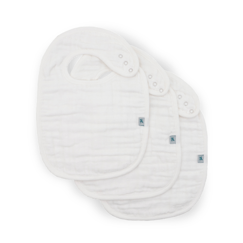 Organic Cotton Muslin Classic Bib 3 Pack - White