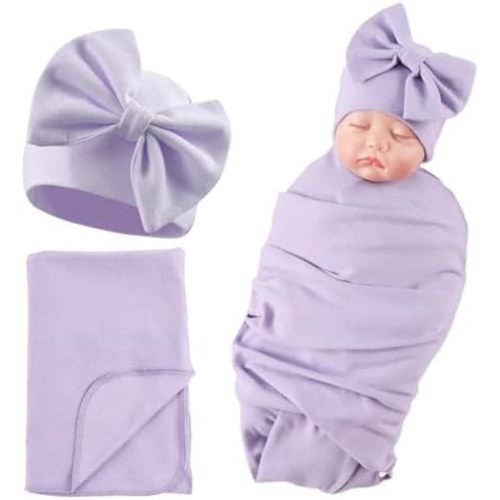 Bamery Newborn Baby Girl Hospital Hat Preemie Cotton Baby Beanie Winter Infant Hats Towel for 0-12 Months