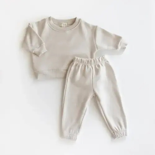 Fleece Sweat Set, Bone, 3-6M