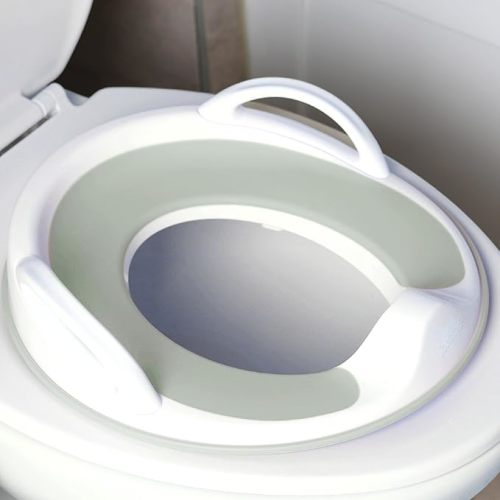 Jool Baby Potty Training Seat for with Handles, Fits Round & Oval Toilets, Non-Slip with Splash Guard, Includes Free Storage Hook (Sage)