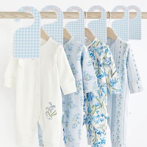 Blue Gingham Baby Closet Dividers,Blue Gingham Baby Shower | Boy/Girl Closet Organizer With,Newborn To 24 Months For Home Nursery